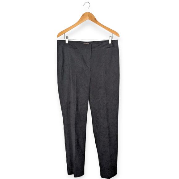 J. McLaughlin Black Textured Faux Suede Straight Leg‎ Dress Pants Size 12 - Picture 1 of 8